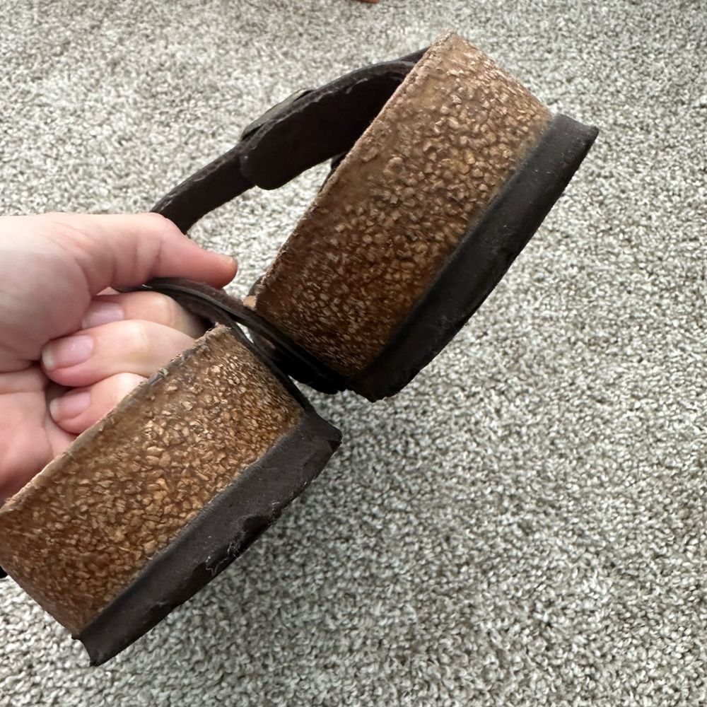 Birkenstock Mayari Brown Leather Flip Flops Shoes Size 37 - Picture 5 of 7